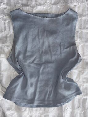 Brandy Melville Light Gray Sleeveless Ribbed Tank Top